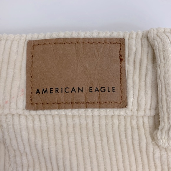 American Eagle Corduroy Mini skirt Size 6 Zip up front Pockets Creme ivory - Picture 8 of 13